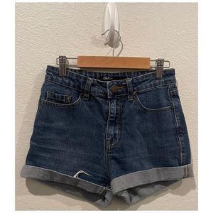 BDG High Rise Pockets Denim Blue Shorts
